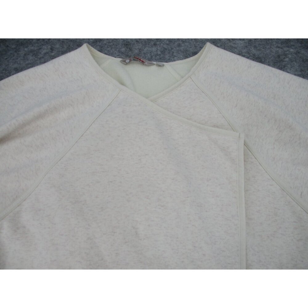 Athleta Womens Sweater XL Oversized Fleece Lined Oatmeal Heather Cardigan Knit - Picture 2 of 16